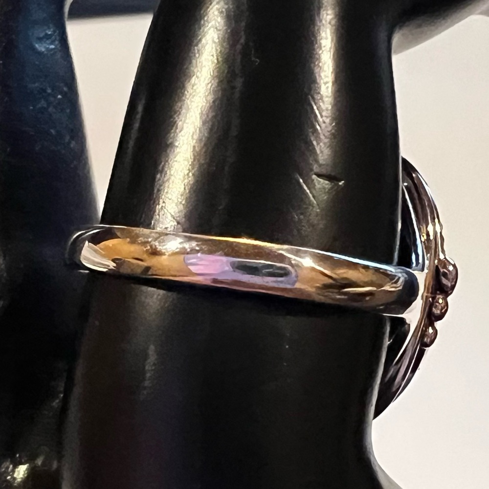 Turquoise & Sterling Silver Floral Ring - Picture 5 of 5